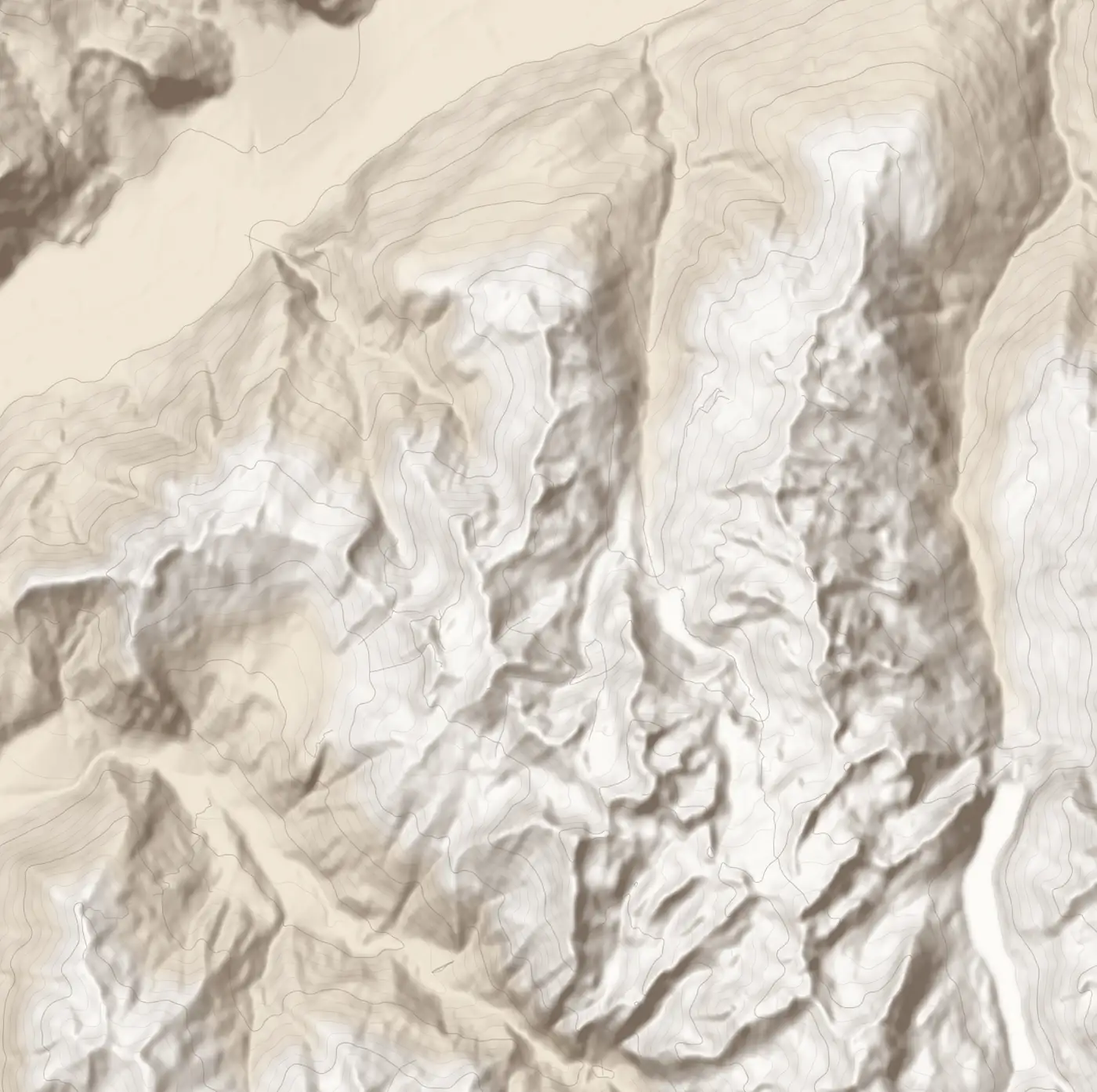 Pistenkarte 4 Vallées: Pisten nach Schwierigkeit und Lifte auf dem Geländerelief, Norden oben.